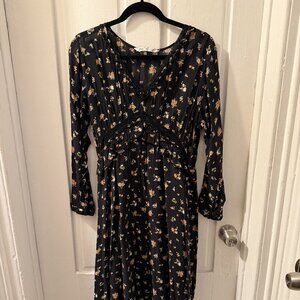 Zara Maxi Black Pattern Dress